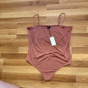 Express Body Contour Bodysuit XL Mauve Pink Spaghetti Strap NWT Womens Sexy‎